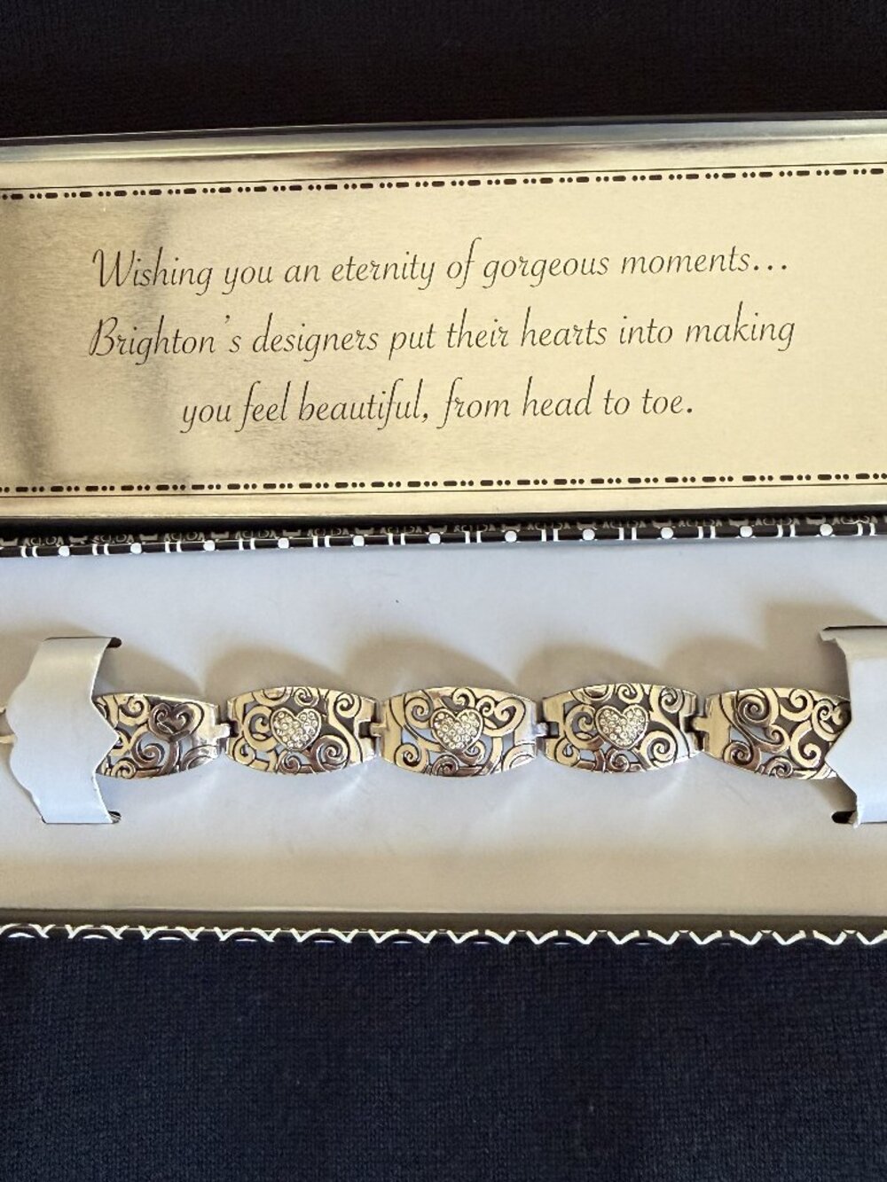 Retired Brighton Scroll Heart Link Bracelet